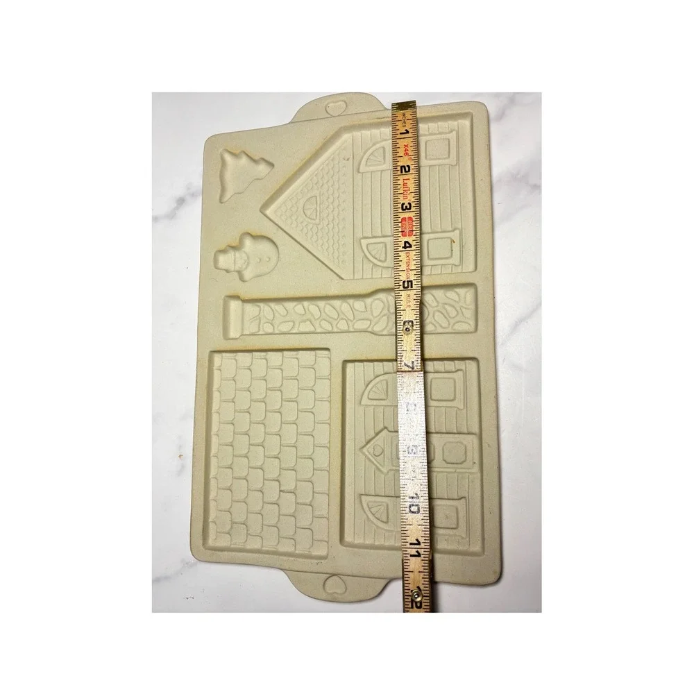 Pampered Chef Gingerbread House Stoneware Mold 1992 Vintage Holiday Baking Pan